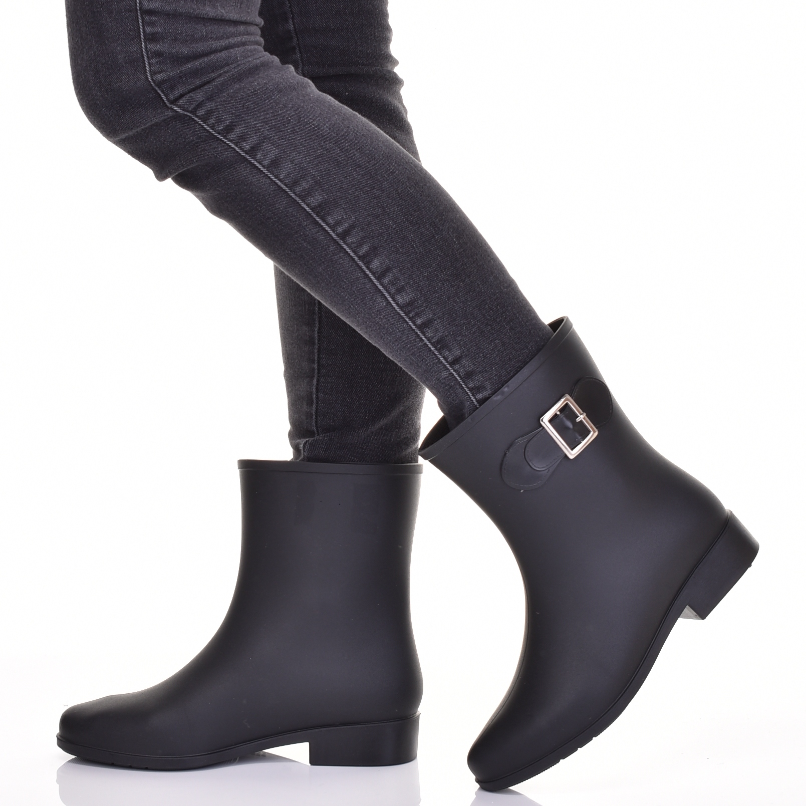 KRÓKIE DAMSKIE KALOSZE WSUWANE CZARNE LEKKIE NIEPRZEMAKALNE BUTY Z KOKARDĄ Marka inna