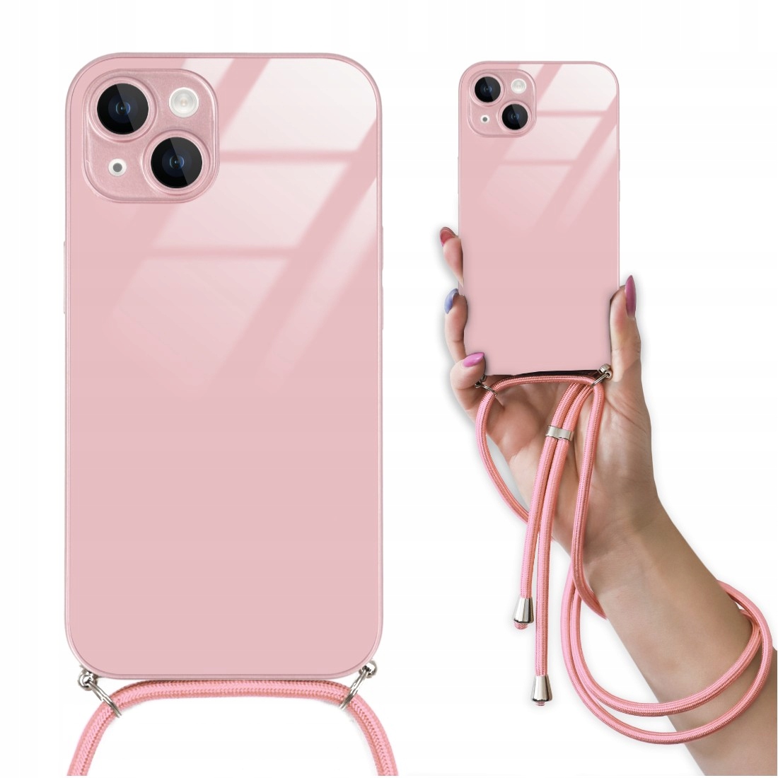 Prémiové Puzdro Crossglam Glass Ružové Puzdro Ružová Šnúrka Na Iphone 14