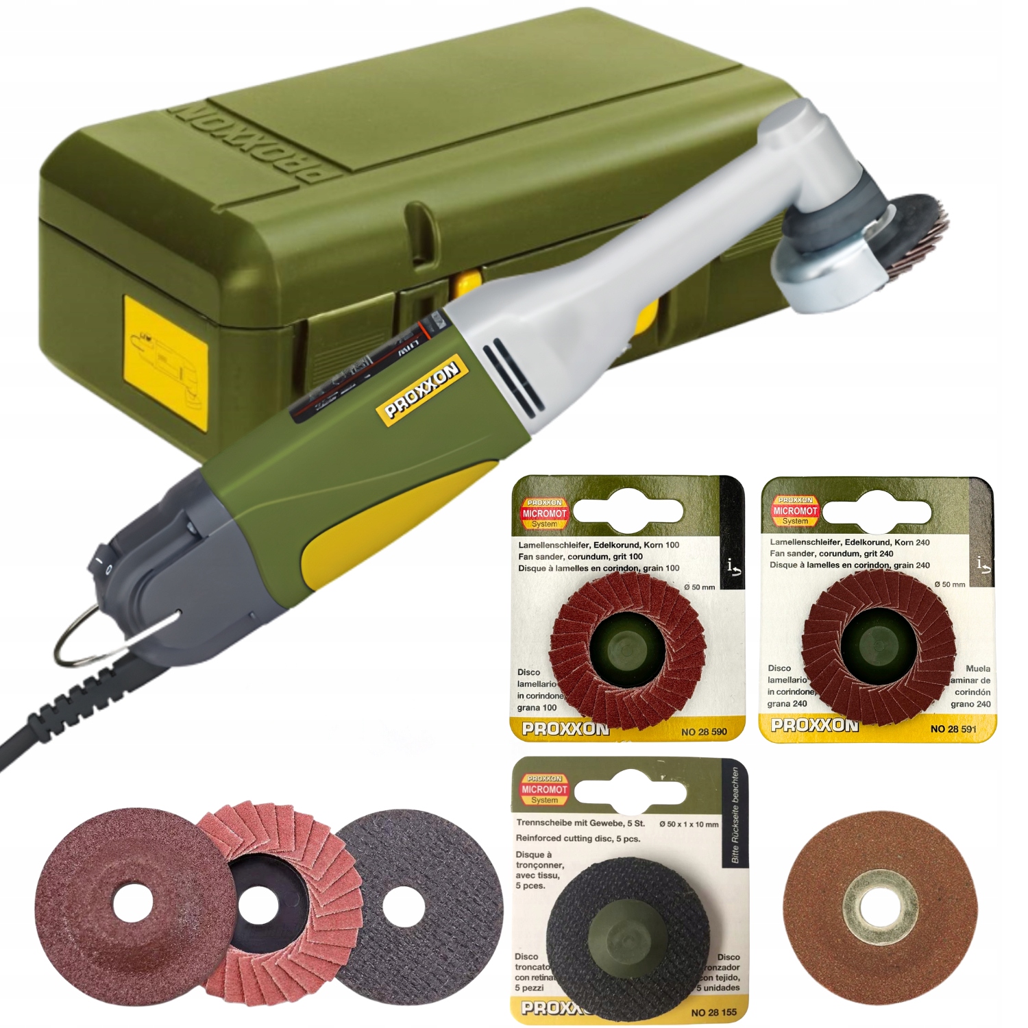 Szlifierka kątowa Proxxon Lhw Mini szlifierka z tarczami szlifierskimi