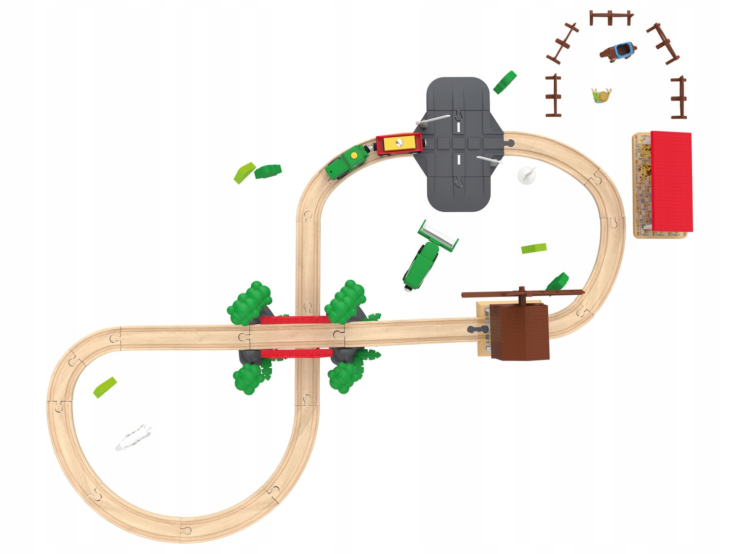 OGROMNA DREWNIANA KOLEJKA TORY farma ZESTAW KOMBAJN Kod producenta 391028