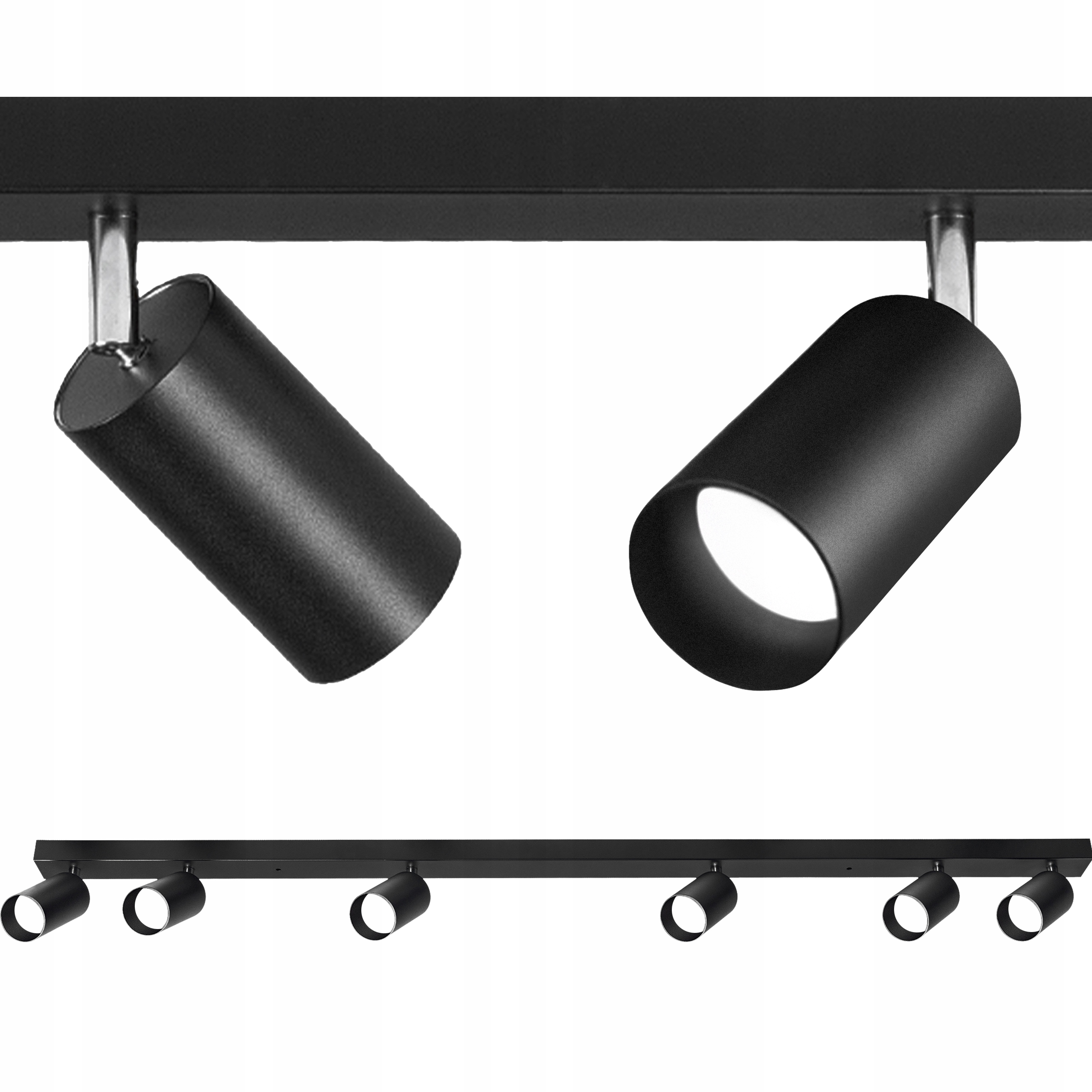 Lampa sufitowa 120cm szyna 6x reflektor na GU10 oprawa halogen spot