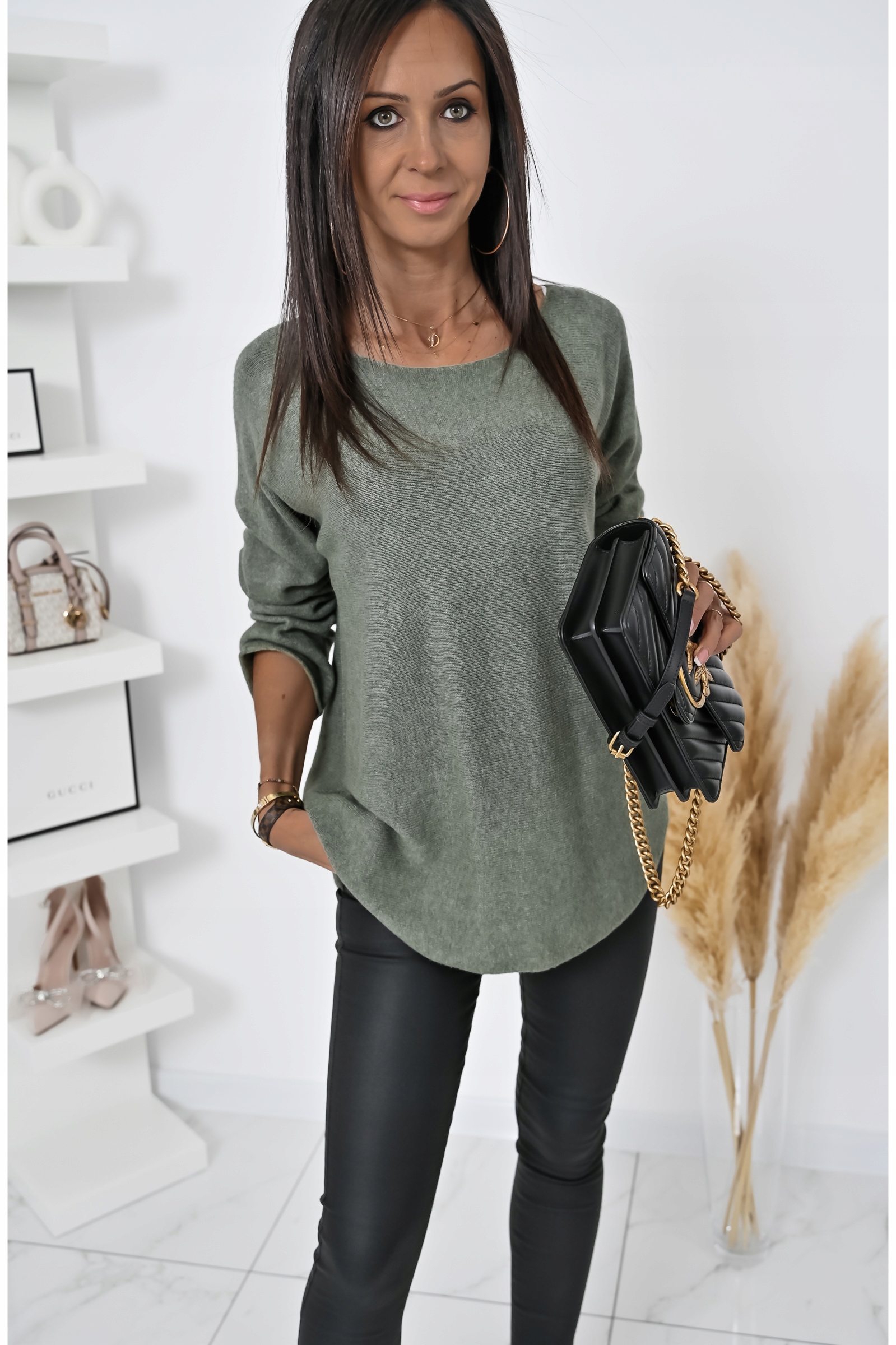 GŁADKI LEKKI CASUALOWY SWETEREK OUTLINE! WZ.2 Marka inna