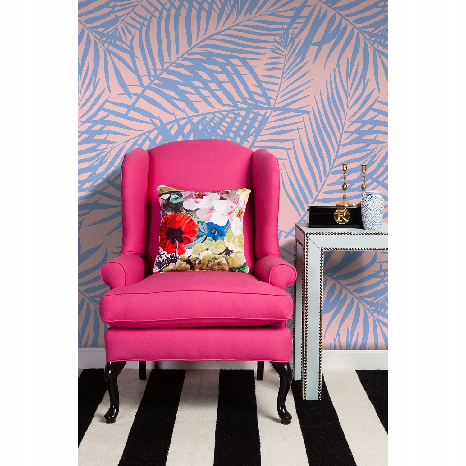 

Tapeta ścienna Niebieskie liście palmowe 290x290cm