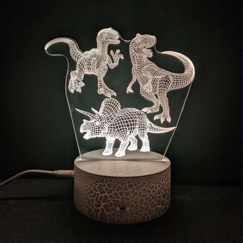 Lampka 3D LED DINOZAUR T-REX RAPTOR + PILOT Marka bez marki