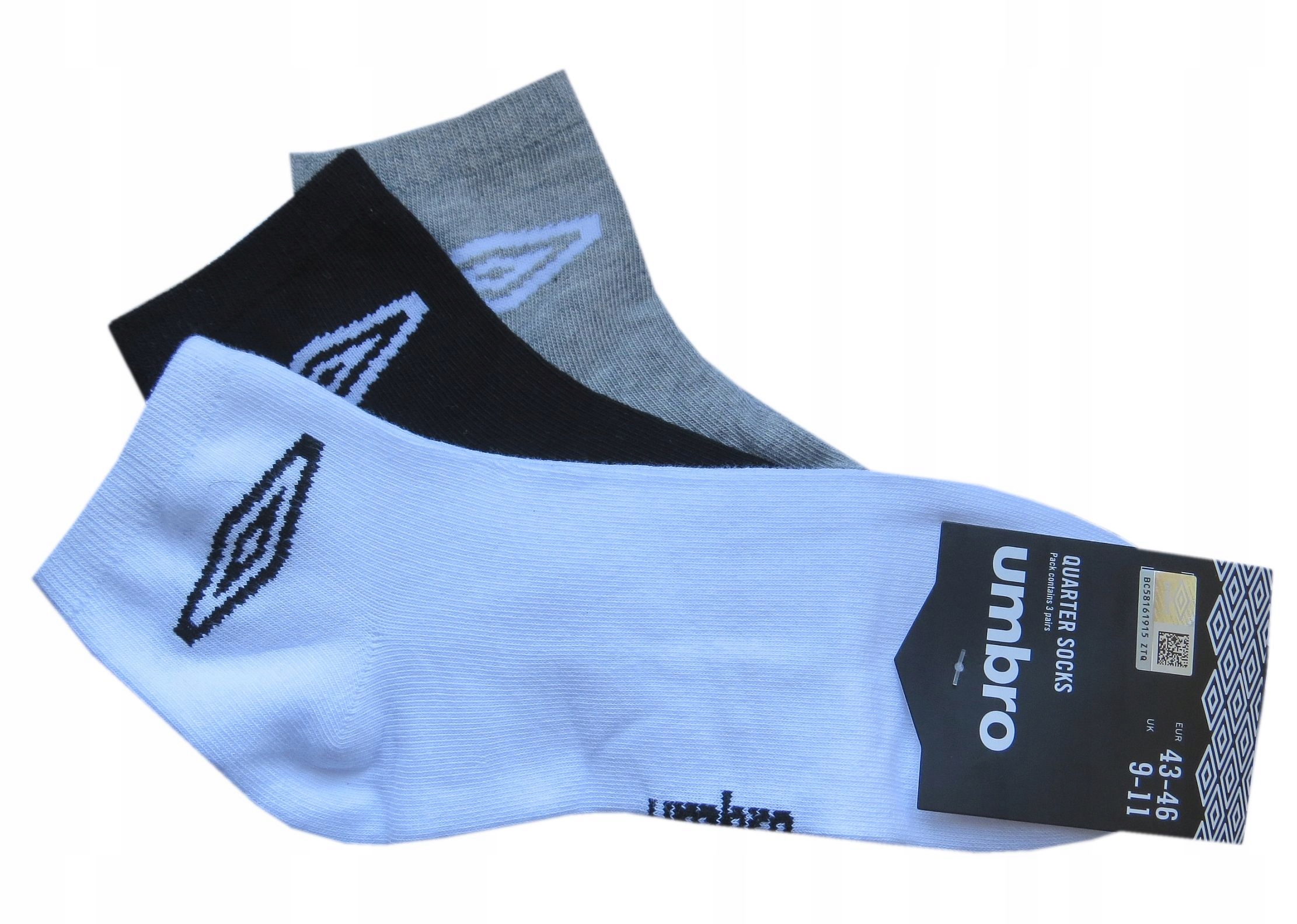 

3szt Umbro skarpety zakostki 43-46 kolory bawełna