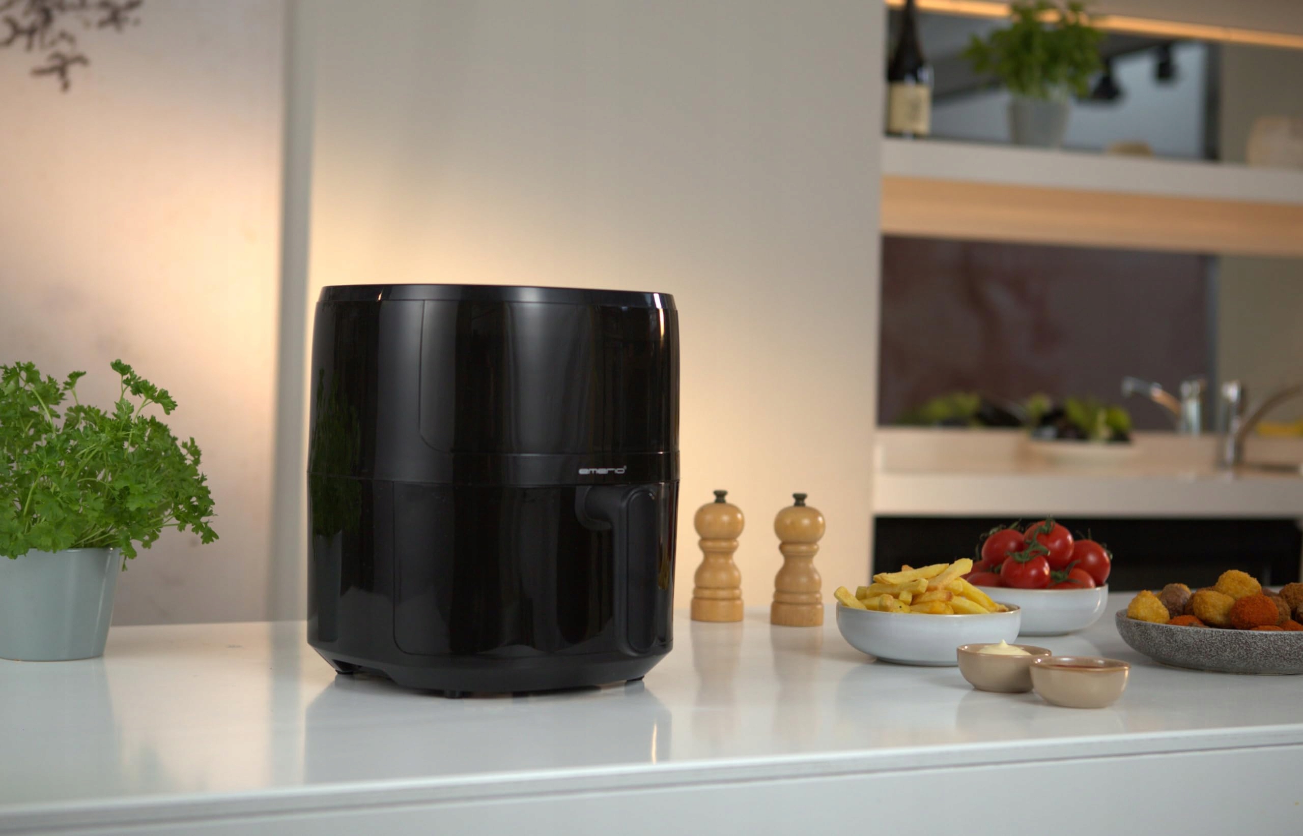 EMERIO Frytkownica Beztłuszczowa Cyfrowa 5L 1500W Czarna Z Okienkiem — miniatura 2