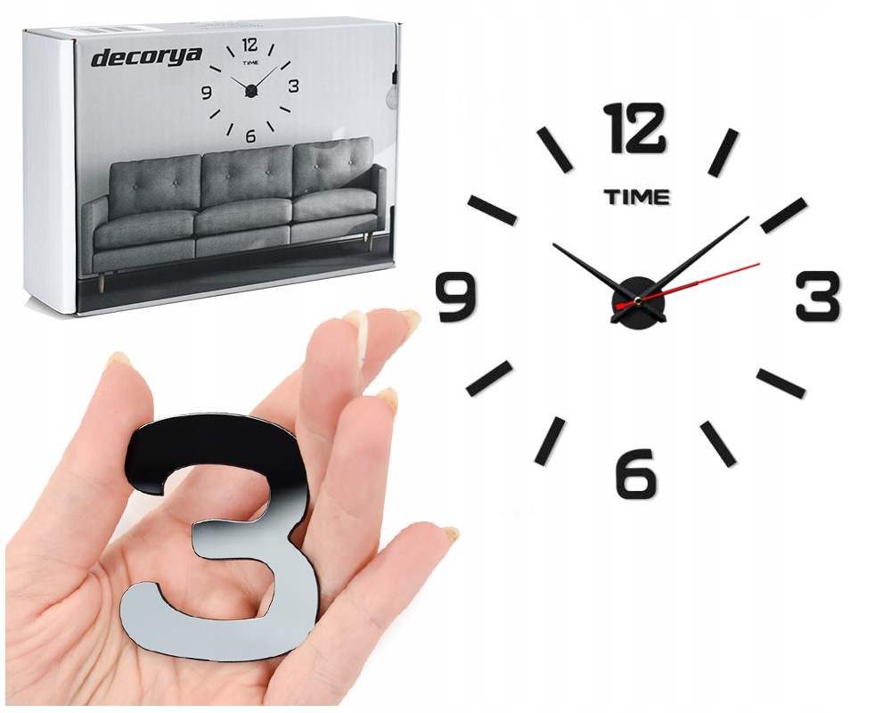 

Nowoczesny Zegar Ścienny Na Ścianę Naklejany Cichy