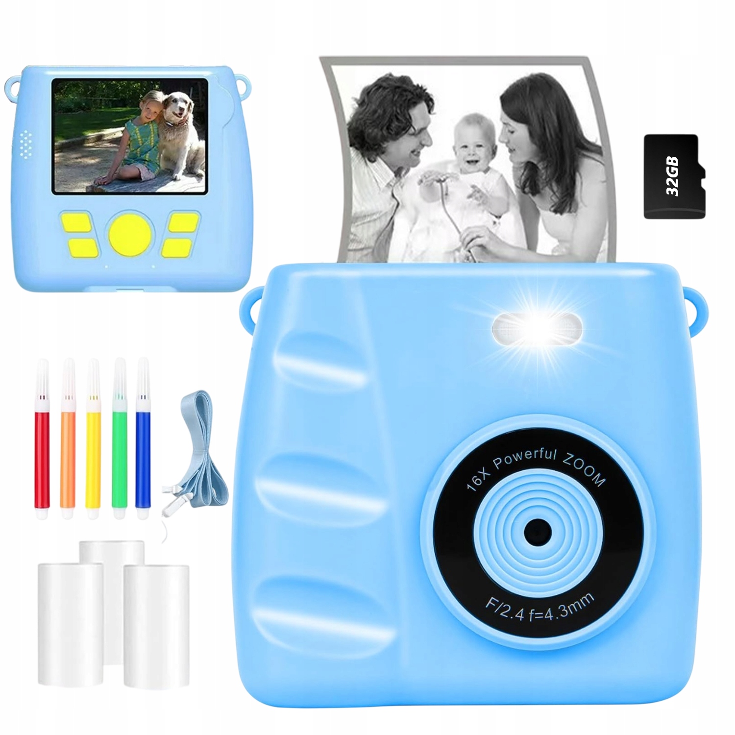 Mini Tiskárna Termální Instantní Fotoaparát Pro Děti 3 Role