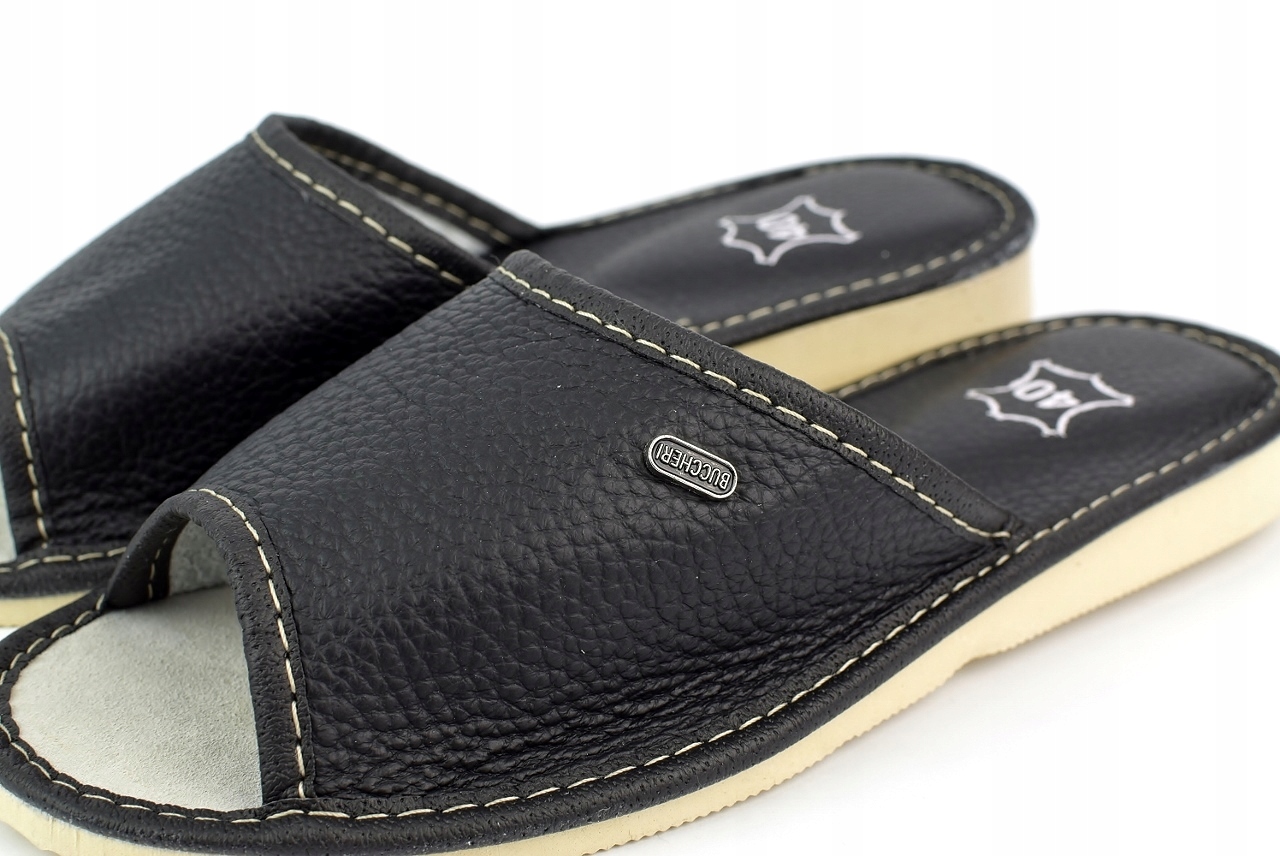 KAPCIE SKÓRA PL JAKOŚĆ PANTOFLE DOMOWE CIAPY r. 38 - 24,5 cm Marka inna