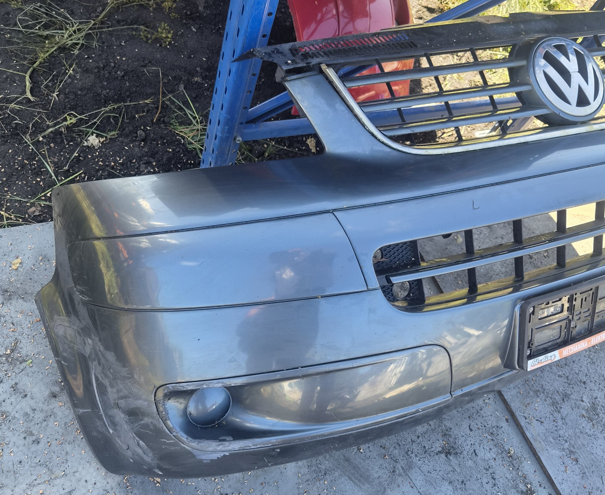 VW T5 front bumper front Caravelle Multivan grey LD7U