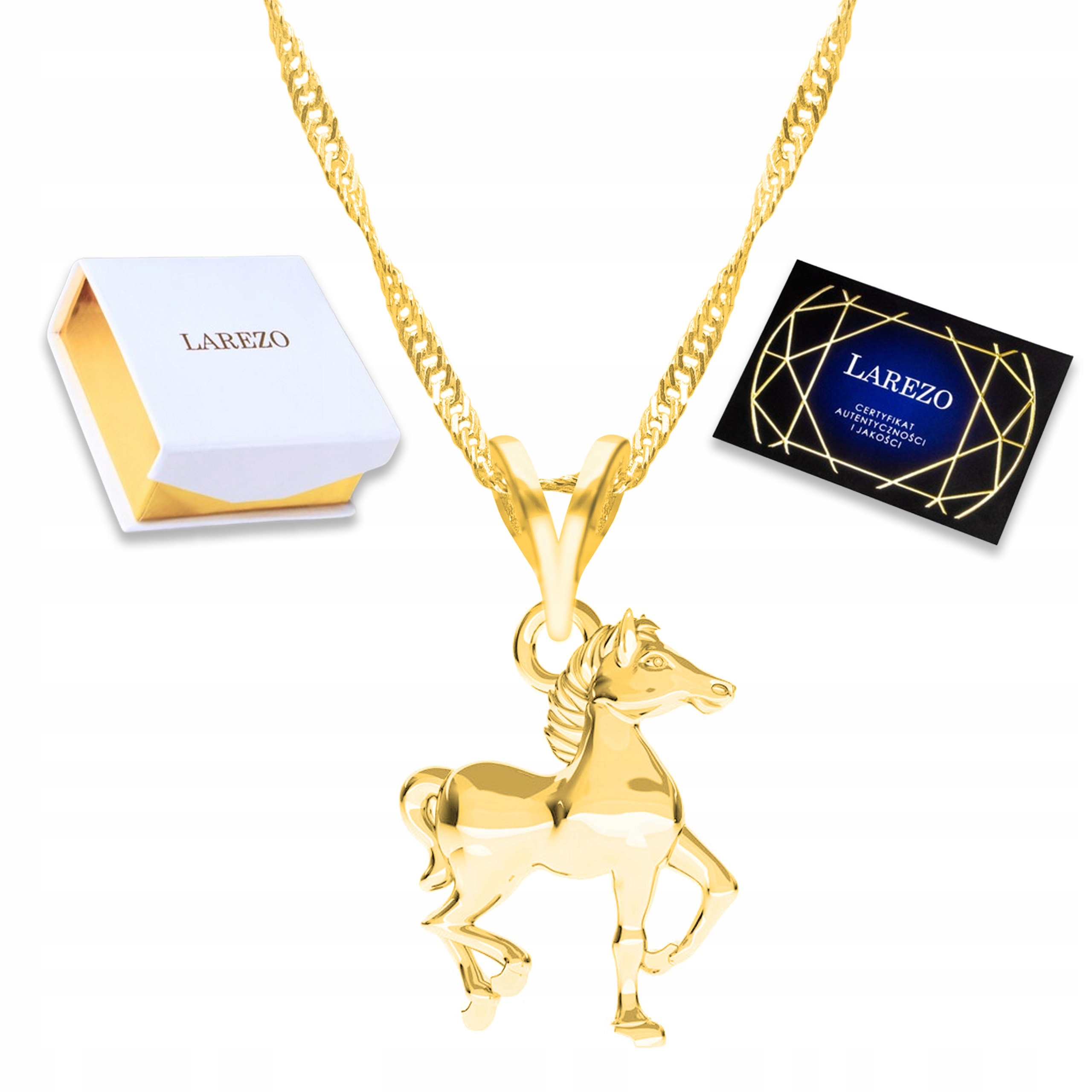 Zlatý náhrdelník Kůň Koník Přítel Zvíře Láska Stříbro 925