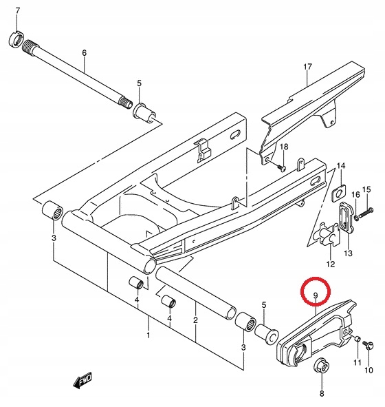 ŚLIZG ŁAŃCUCHA NAPĘDOWEGO SUZUKI DL 650 04-17 OEM Producent Suzuki OE