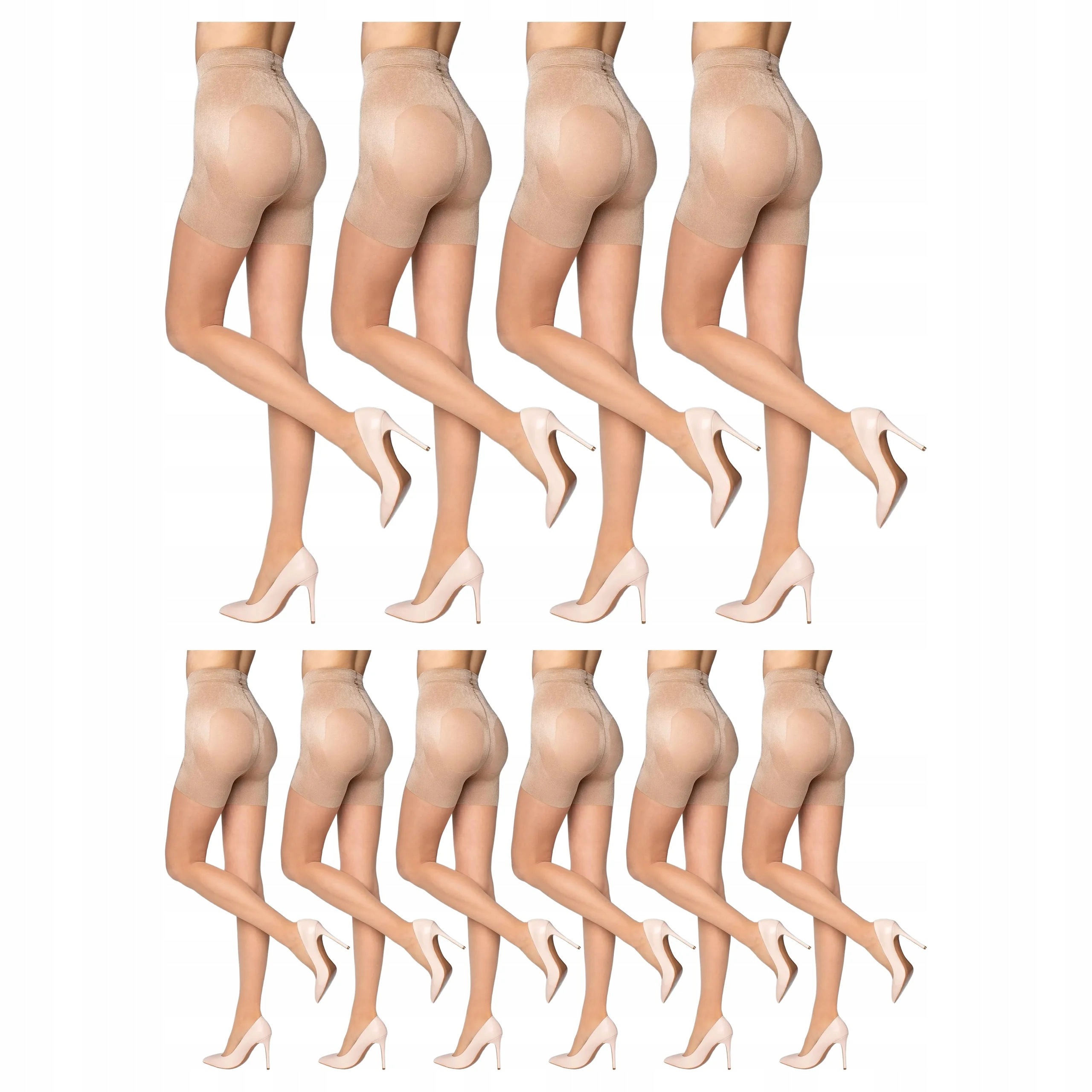 10 x Punčocháče 20 den Plus Up Marilyn Zeštíhlující hladké 4-L Beige