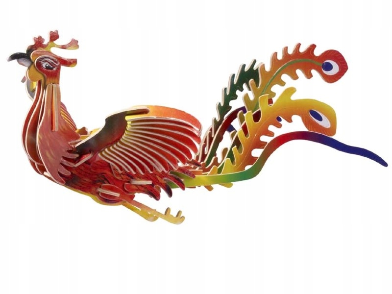 PUZZLE DREWNIANE 3D PRZESTRZENNE FENIX COLOR