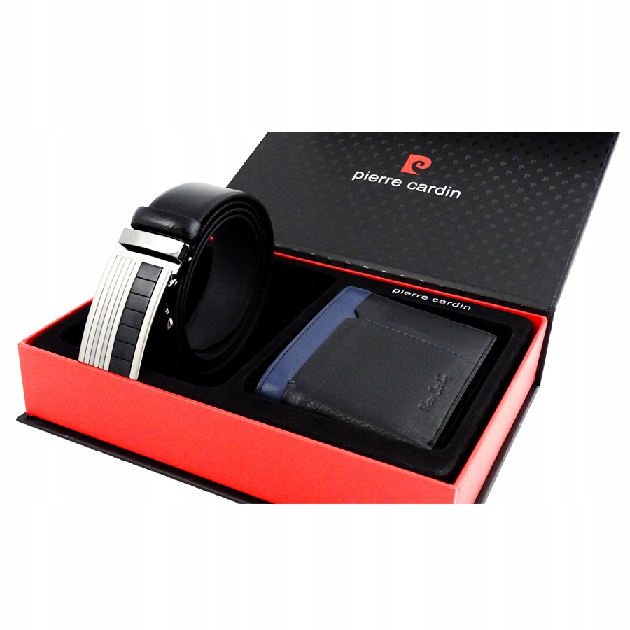 Box Pasek Gracio GŁADKI+Portfel Vip Pierre Cardin