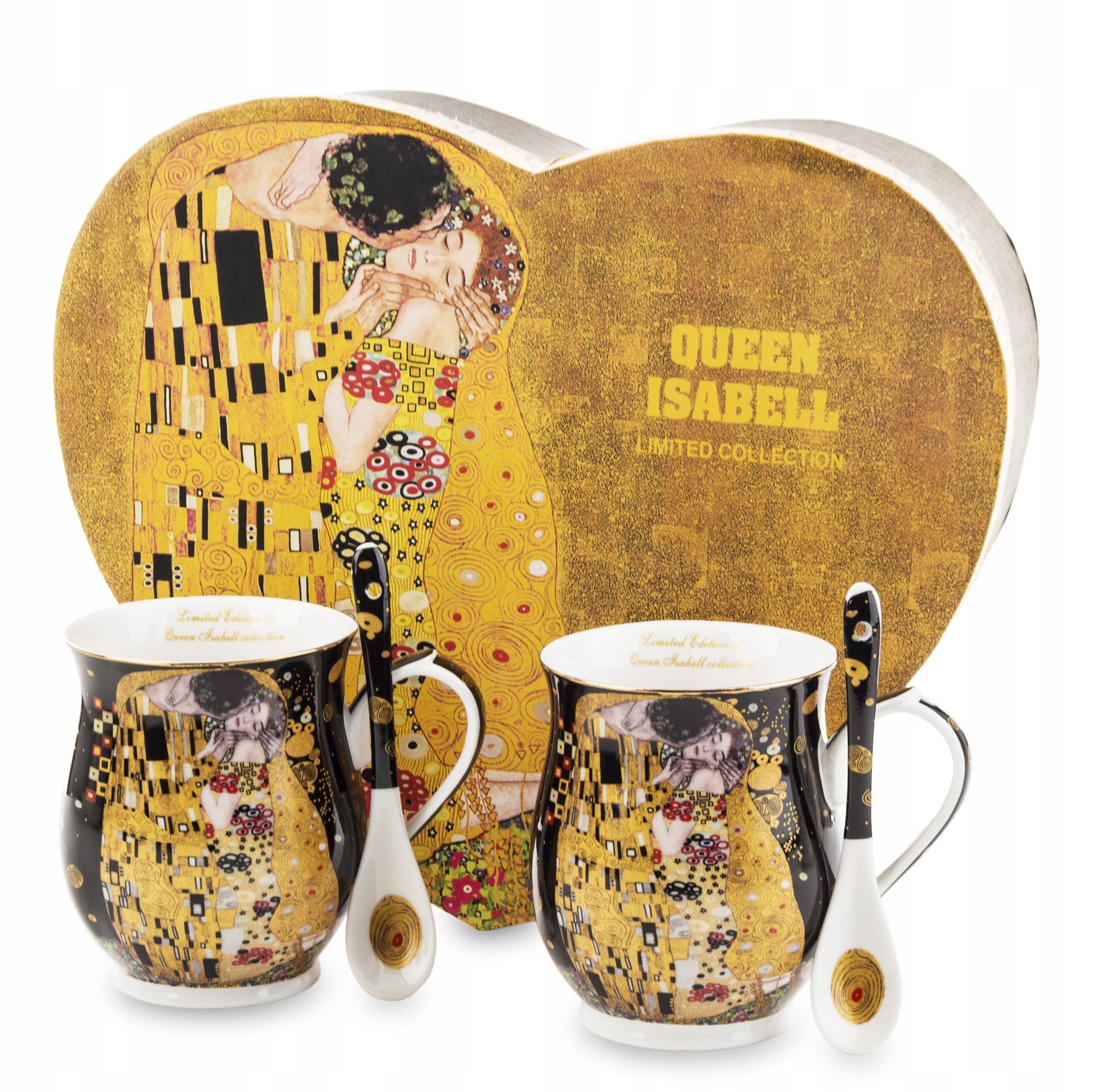 

Kpl 2 x Kubek Łyżeczka Gustav Klimt Pudełko Serce