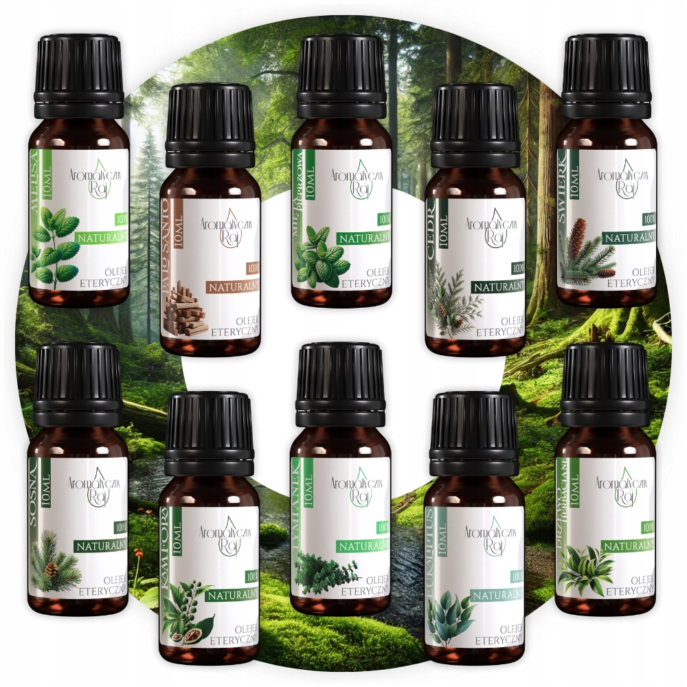 Zestaw Olejków Eterycznych Leśne Aromaty na Relaks i Zdrowie 10x10ml