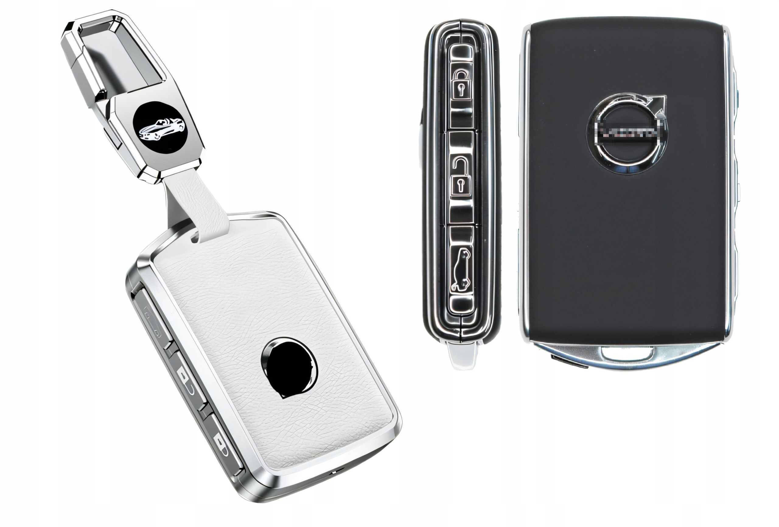 Etui klucz brelok Volvo S60 S90 V60 V90 XC40 XC60 XC90 C40 C30 alu biały