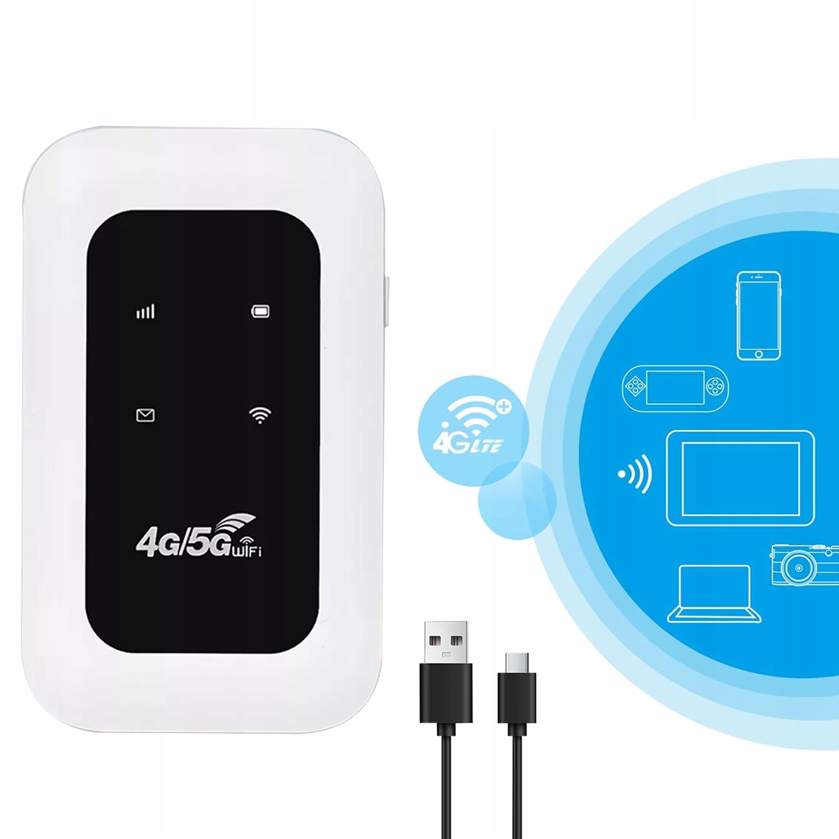 Mobilny przenośny Router Modem Lte 4G Sim Wi-fi z baterią 2100 mAh