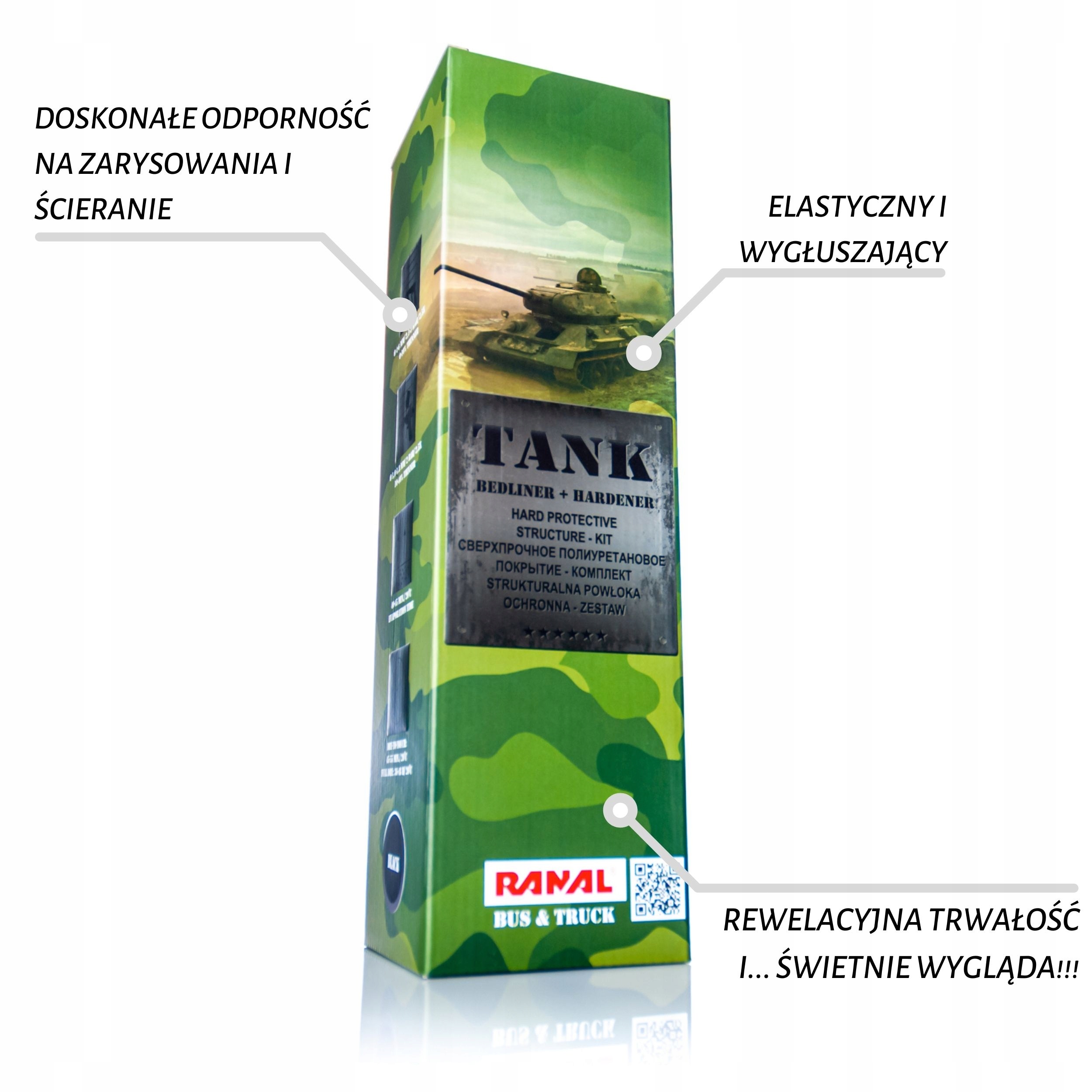 RANAL TANK - URETAN 2K CZARNY - 6 szt Marka Ranal