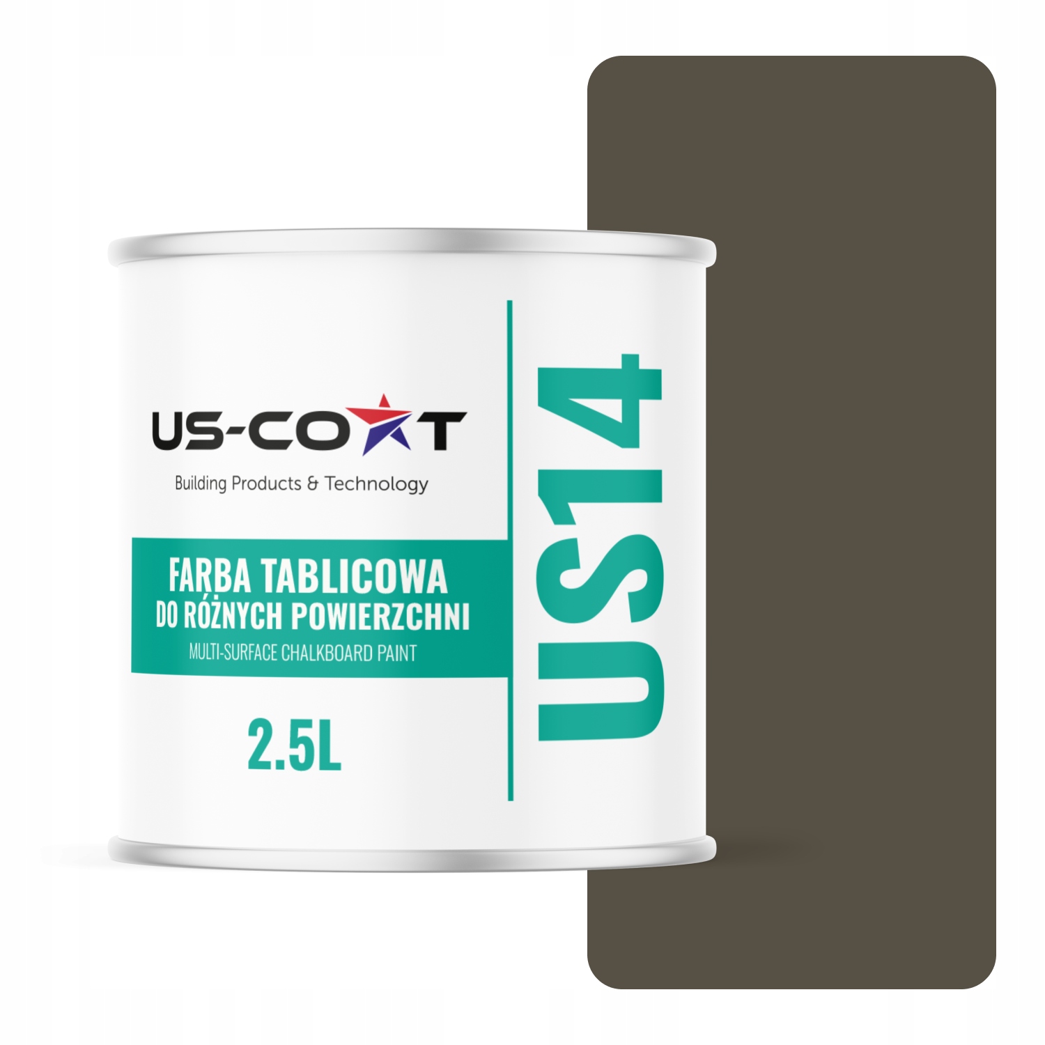 Tabuľová Farba Na Steny Písania Kriedou Farba Šedohnedá RAL7013 2,5L Matná