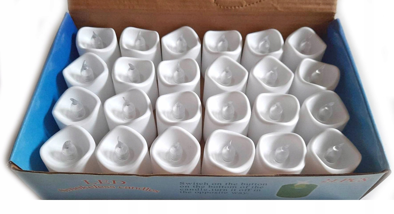 

Świeczki Led lampki na baterie świecące 24 szt