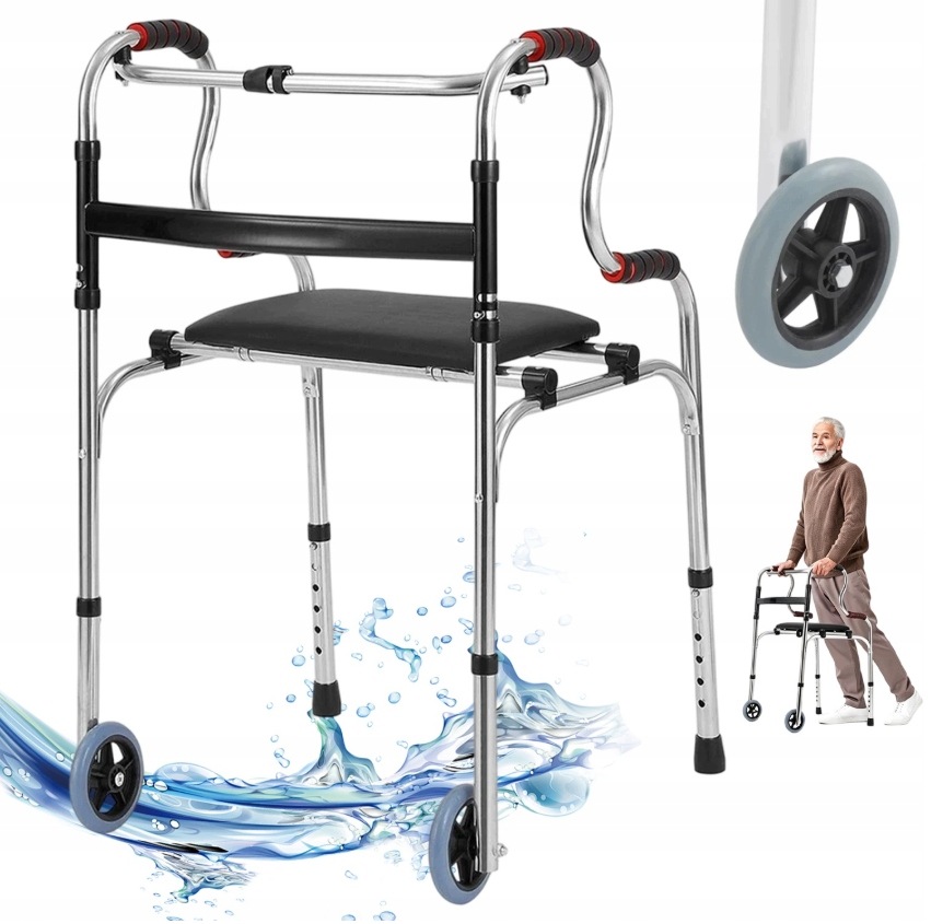 Balkonik Rehabilitacyjny Z Siedziskiem Regulowanym 2 Koła Do Seniorów