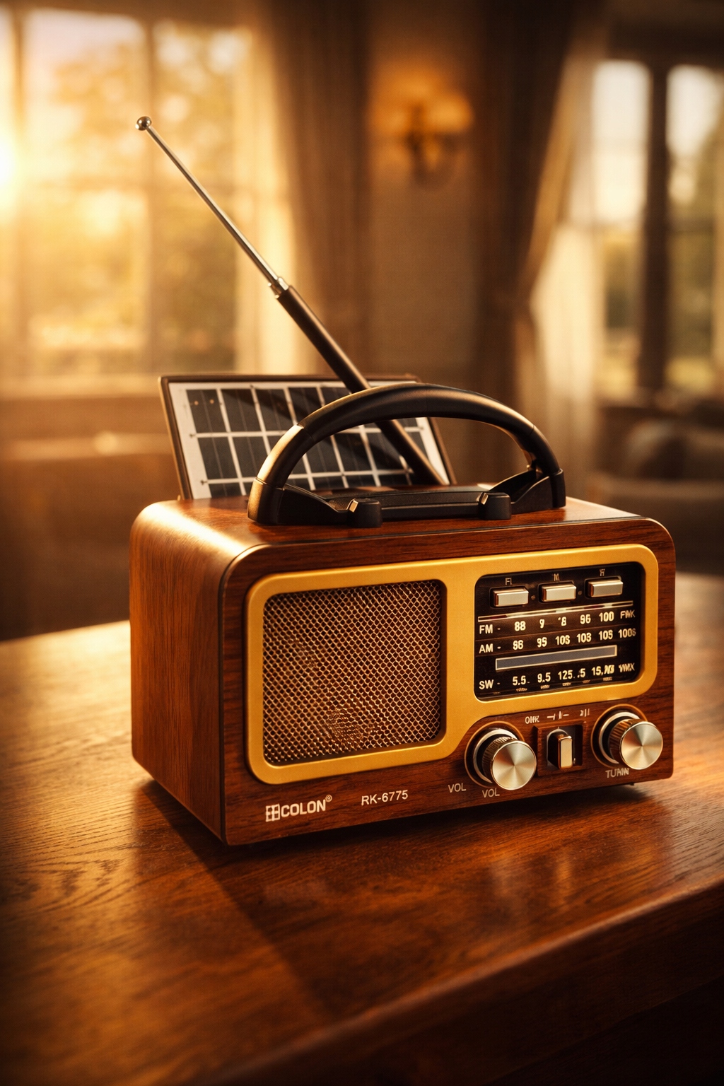Retro radio Bluetooth solarni AM FM USB-C punjivi za kampiranje radio AM FM SW