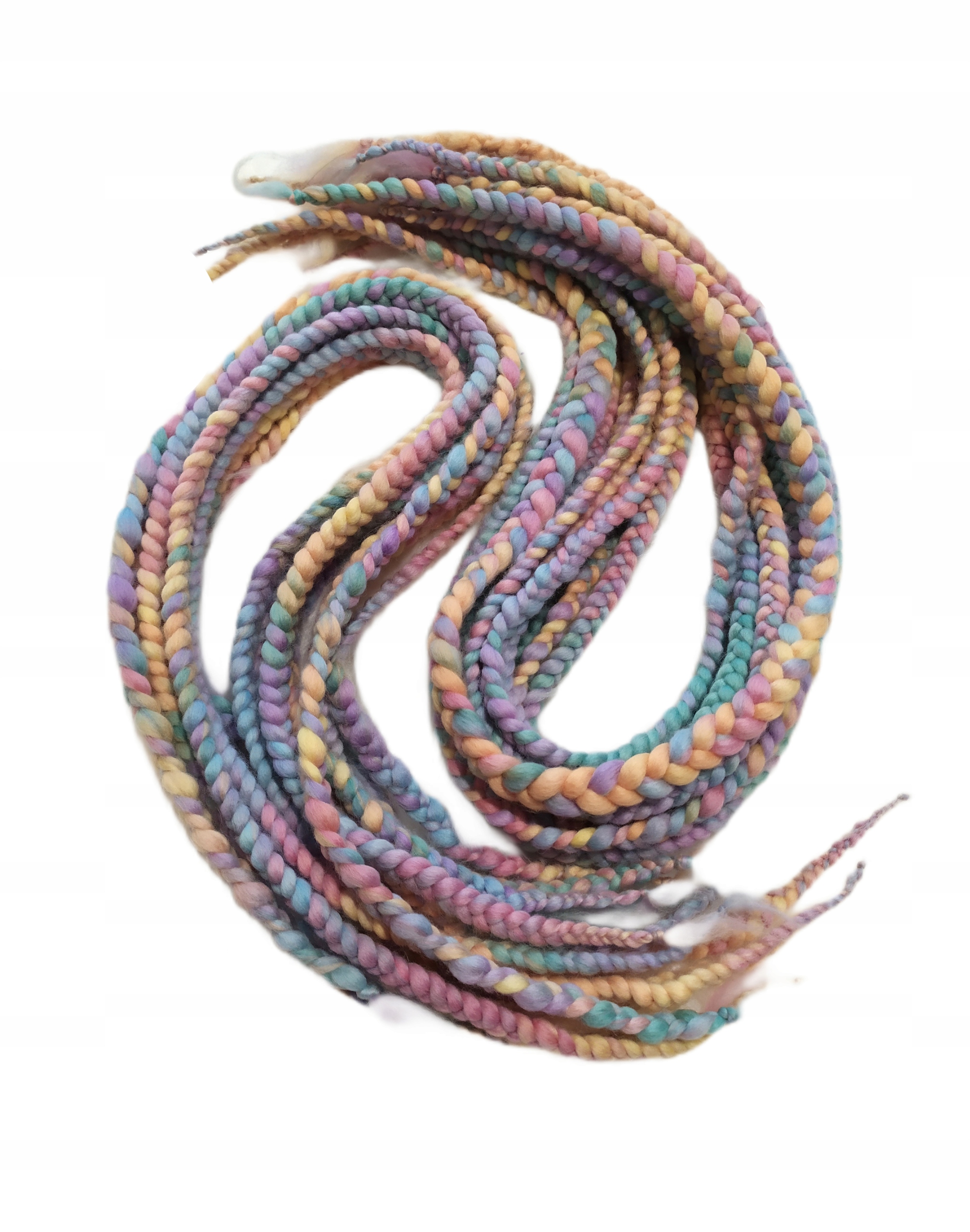 Vlněné copánky Opakovaně Použitelné, pastelové duhové, Pastelová Duha, 10 ks