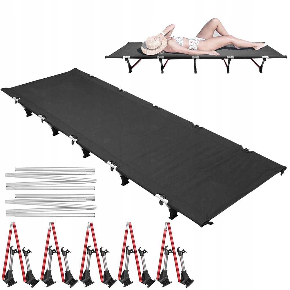 Polní postel 190 x 66 cm Turistické kempovací zahradní bivak pohodlné 150 kg