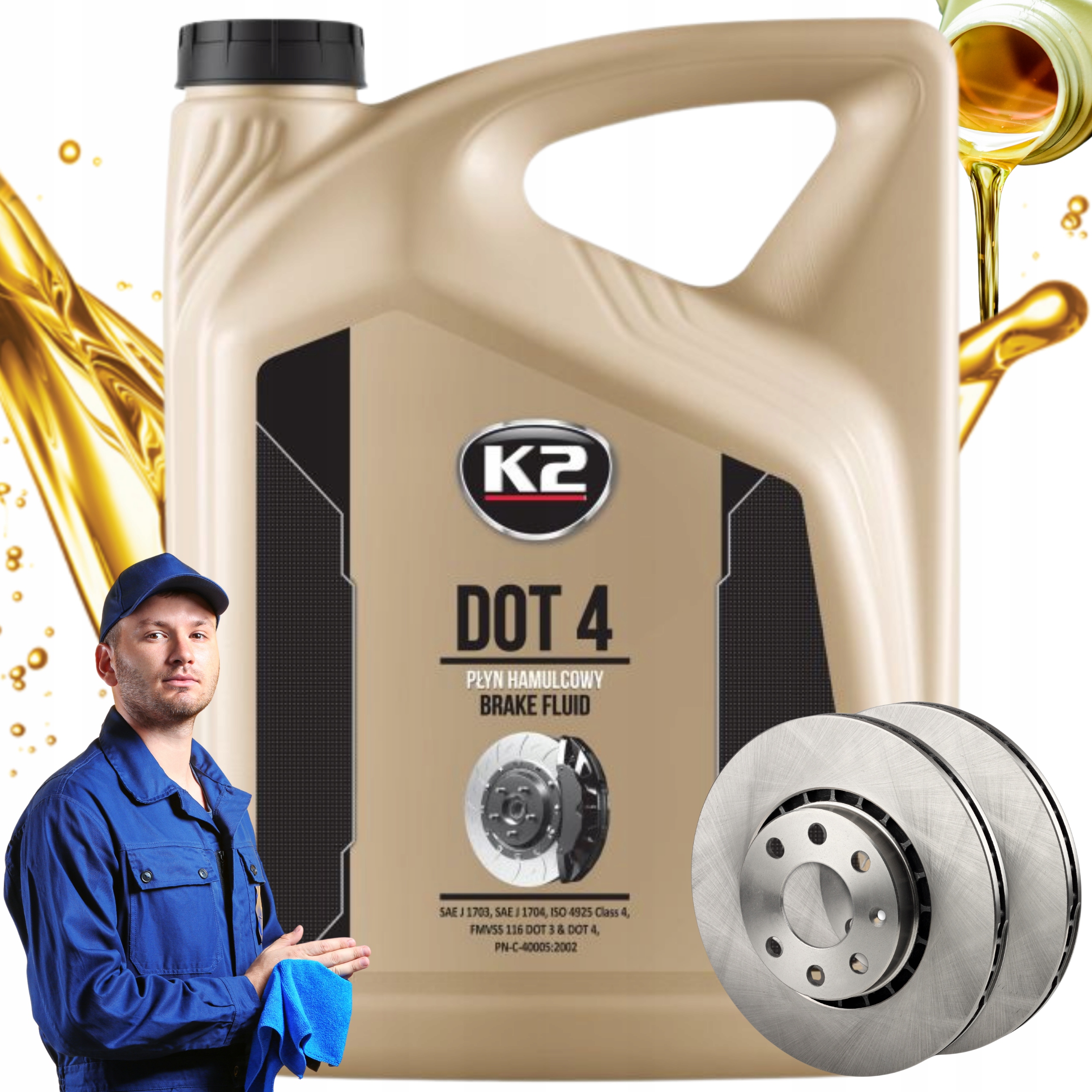K2 PŁYN OLEJ HAMULCOWY WYSOKOTEMPERATUROWY DOT 4 ORYGINALNY 5L OEM
