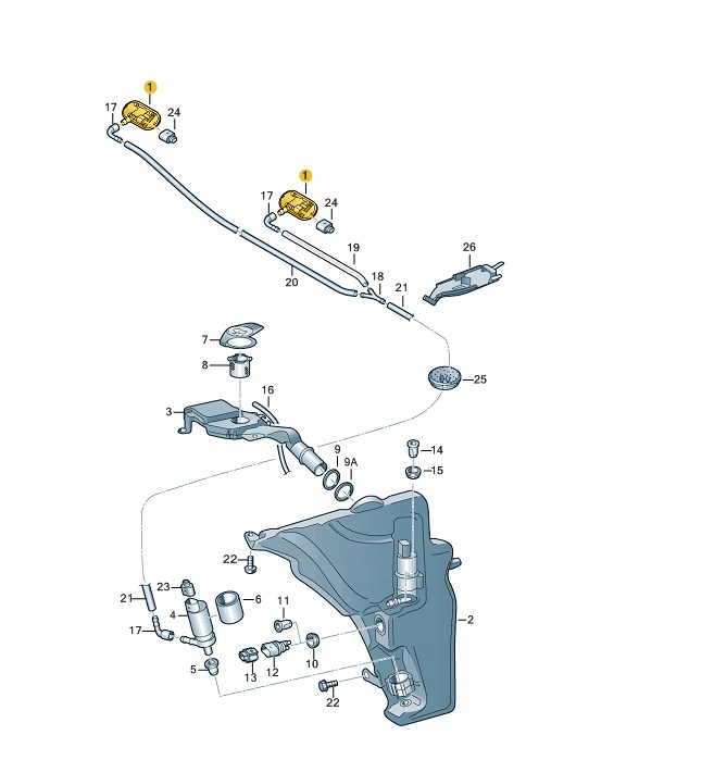 DYSZA SPRYSKIWACZY PODGRZEWANA AUDI A4 8T0955987B