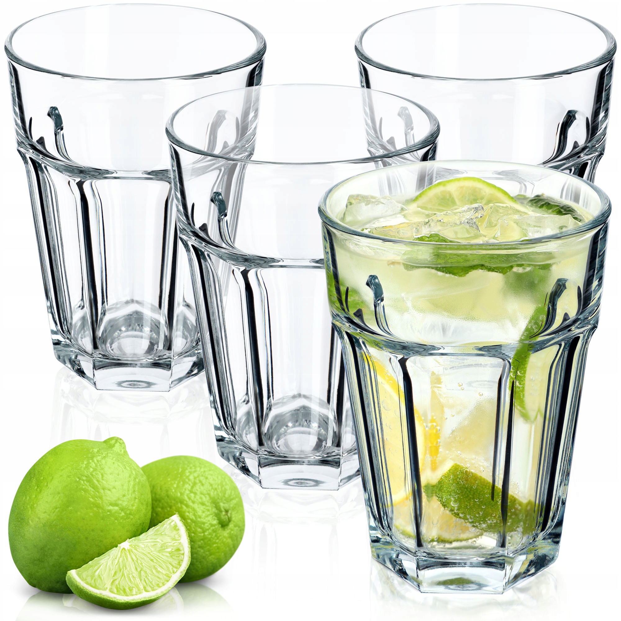 

Szklanki 370ml Zestaw 4szt Do Napojów Soku Wysokie