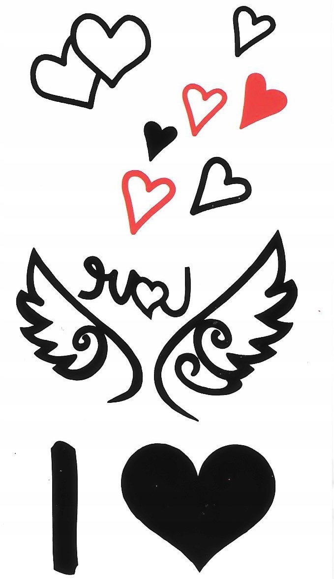 

Tatuaż serca skrzydła mix