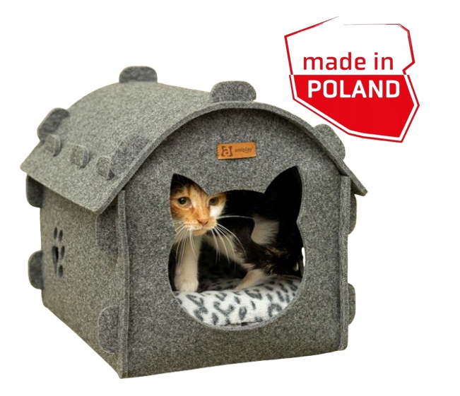 Skládací budka pro kočky plstěná, šedá, Norsko Amiplay