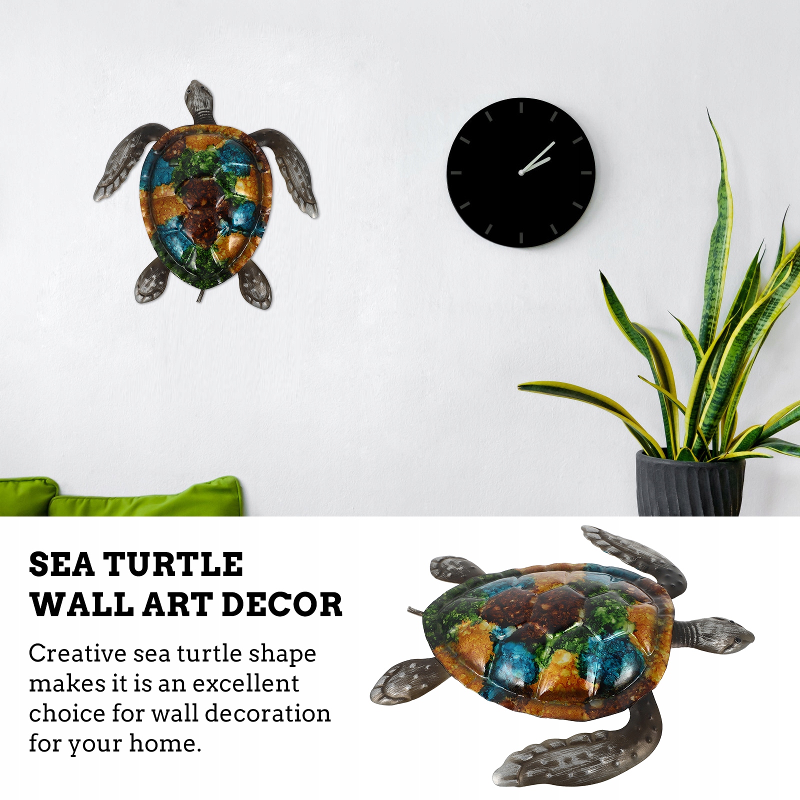 FIGURKA ŻÓŁWI MORSKIEGO WISZĄCA DO DOMU METALOWA Marka bez marki