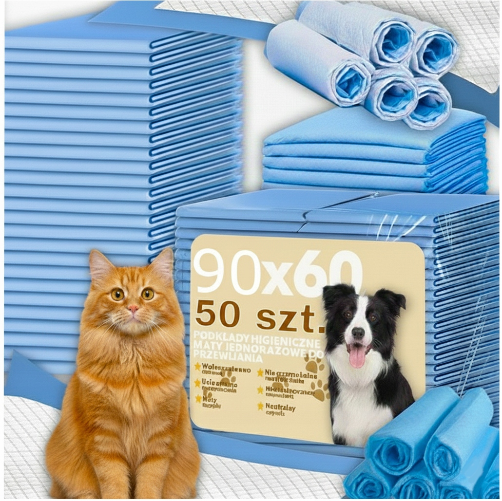 Levně 2x Hygienické Podložky Pro Psy A Kočky Zvířata Učení 90x60cm 50 Ks