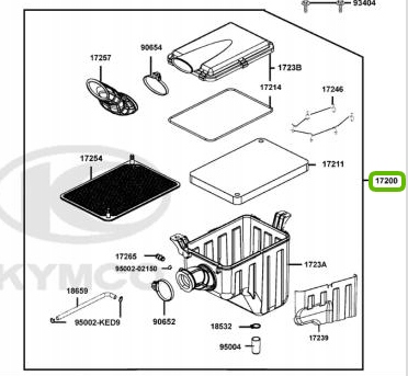 17200-AGA8-M00 - КОРПУС ПОВІТРЯНОГО ФІЛЬТРА KYMCO MXU 700I IRS 4T