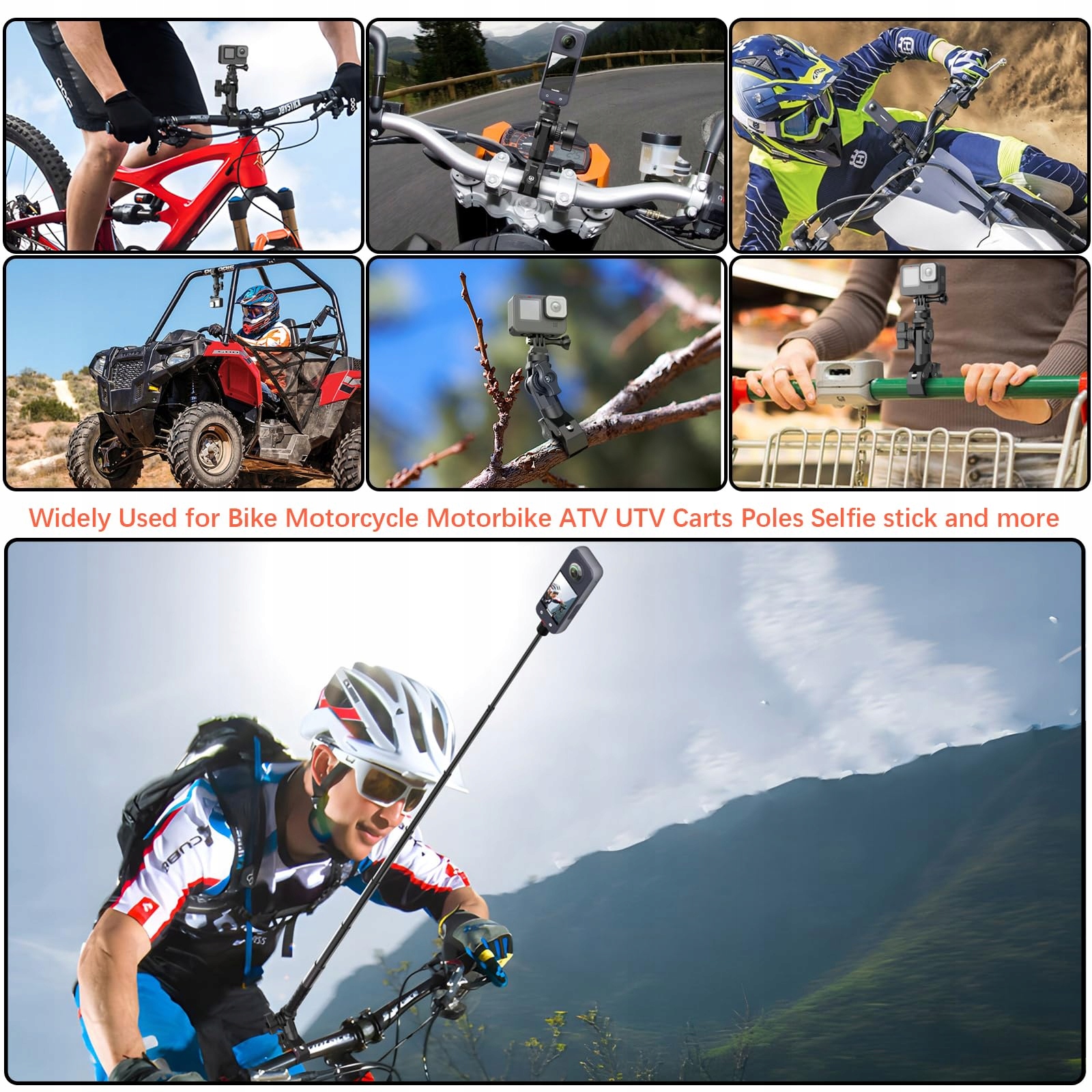 UNSTINCER Uchwyt Kamery Do Roweru i Motocykla Super Clamp Adapter — miniatura 7