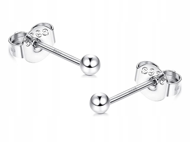 

Kolczyki Srebrne Gładkie Kulki Kuleczki Balls 3MM