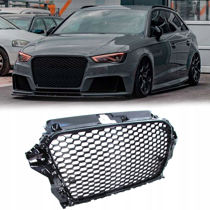 

Grill atrapa Audi A3 8V 12- RS3 look black połysk