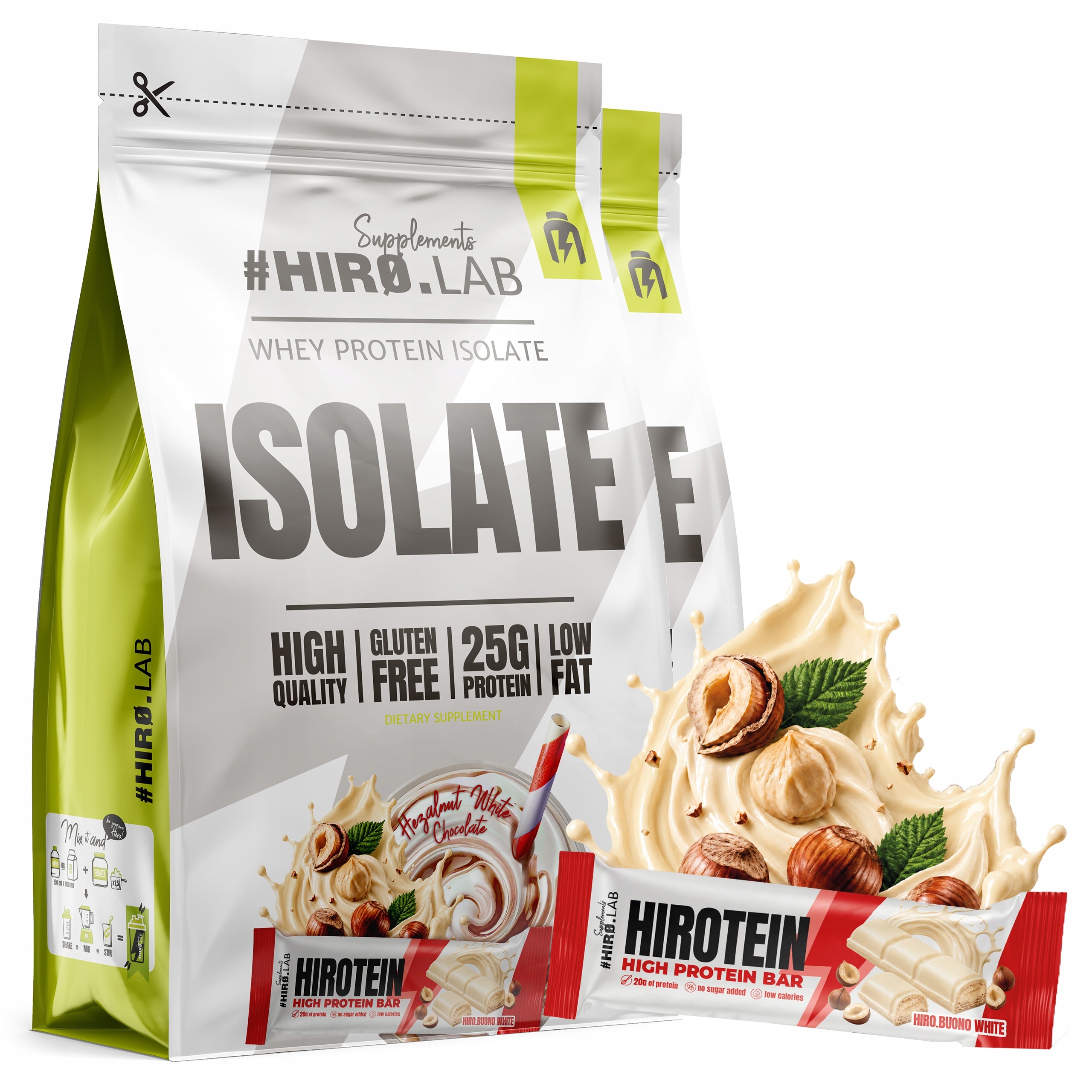 2x Proteinový izolát Whey Protein Wpi 700 g Protein Buono Hiro.lab