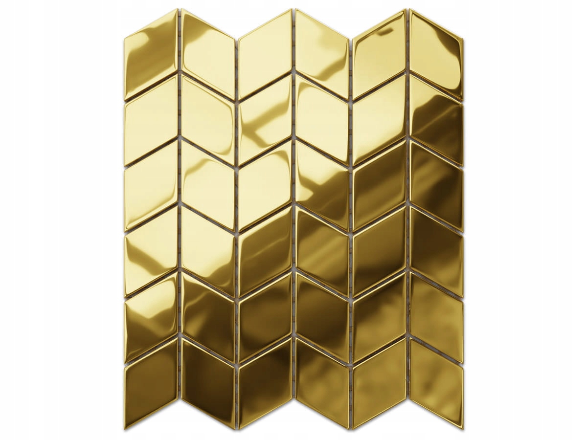 MOZAIKA SZKLANA CHEVRON ROMB ZŁOTA GOLD METALIC