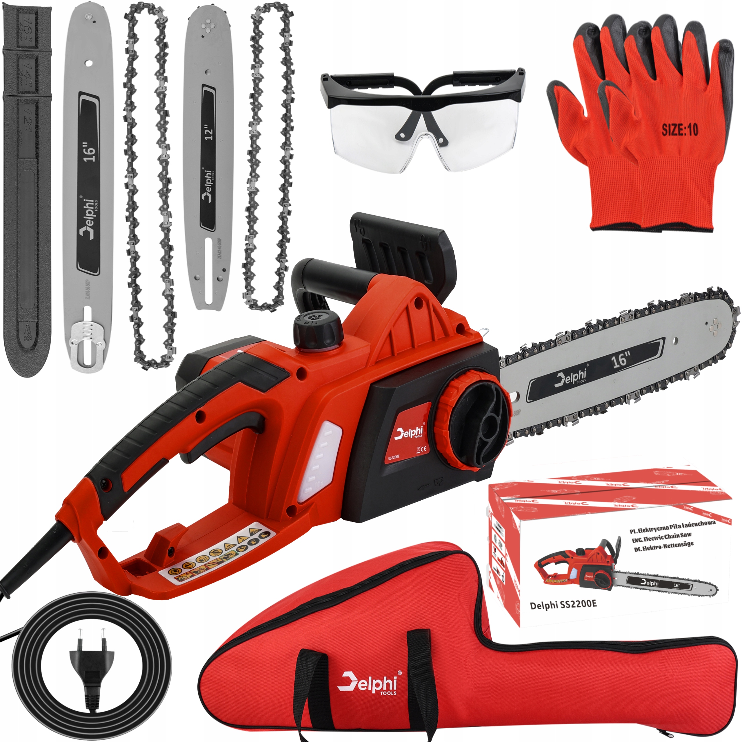 PIŁA ŁAŃCUCHOWA ELEKTRYCZNA 2200W PILARKA + ZESTAW Marka Delphi
