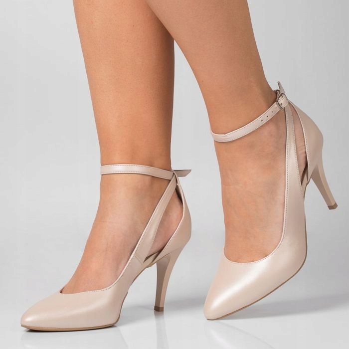 Béžové Perleťové Špičaté Taneční Lodičky Butdam 36