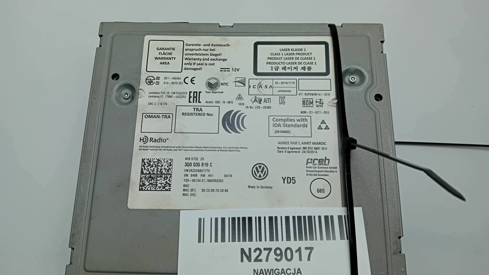 navigation 3Q0035819C VOLKSWAGEN GOLF VII LIFT