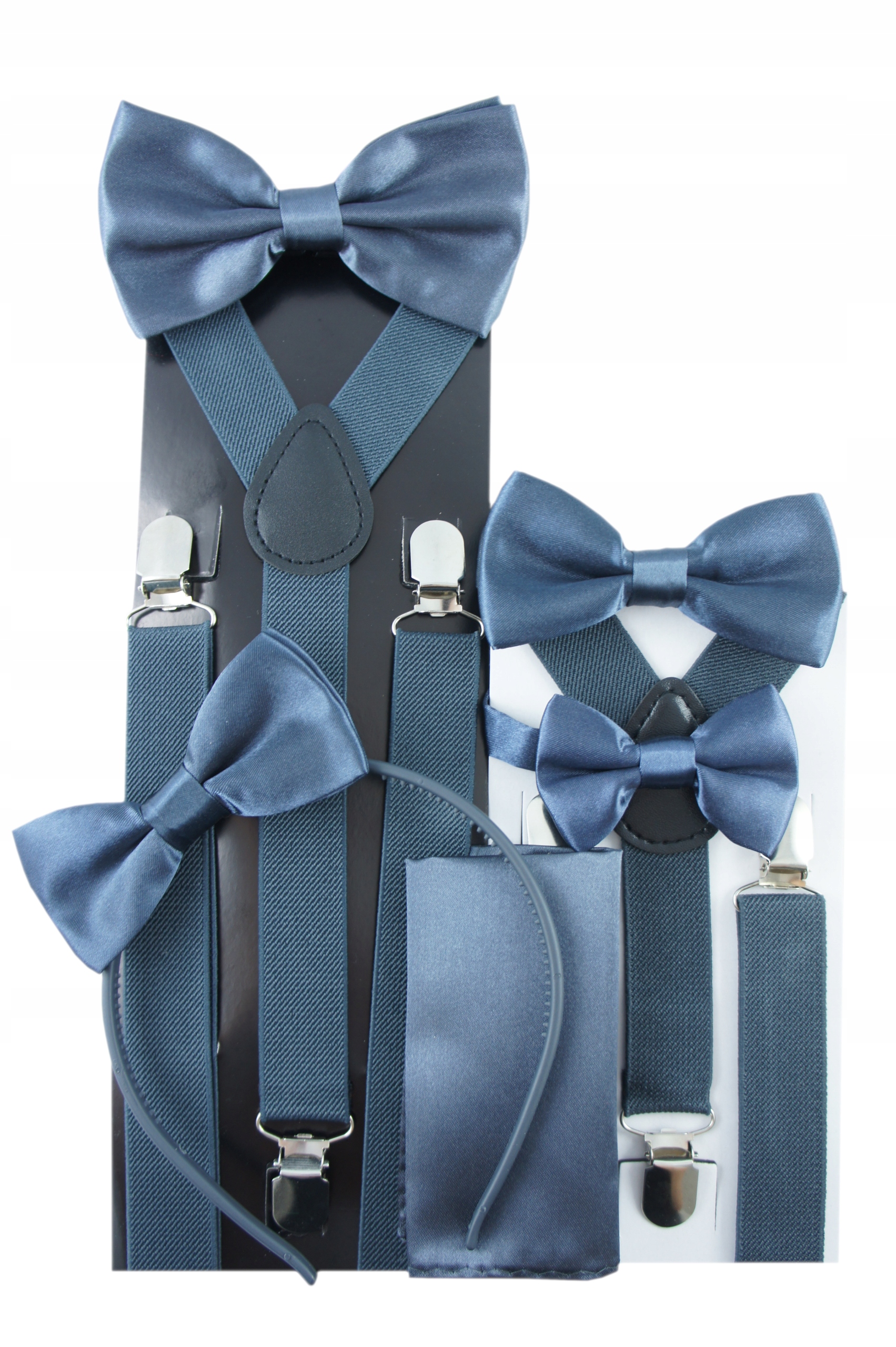 Szelki do spodni uniwersalne regulowane szare grafitowe ciemne Rodzaj do spodni