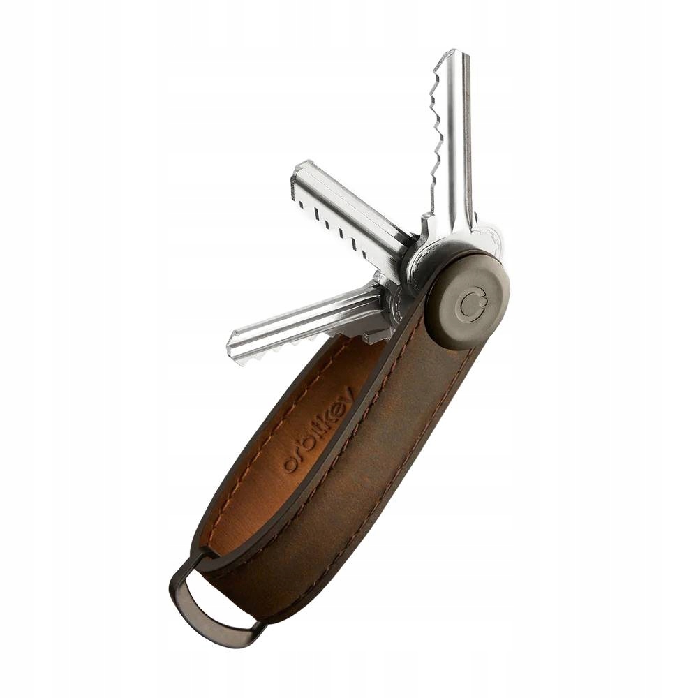 OrbitKey Organizer Pouzdro na klíče z kůže Crazy-Horse Oak Brown