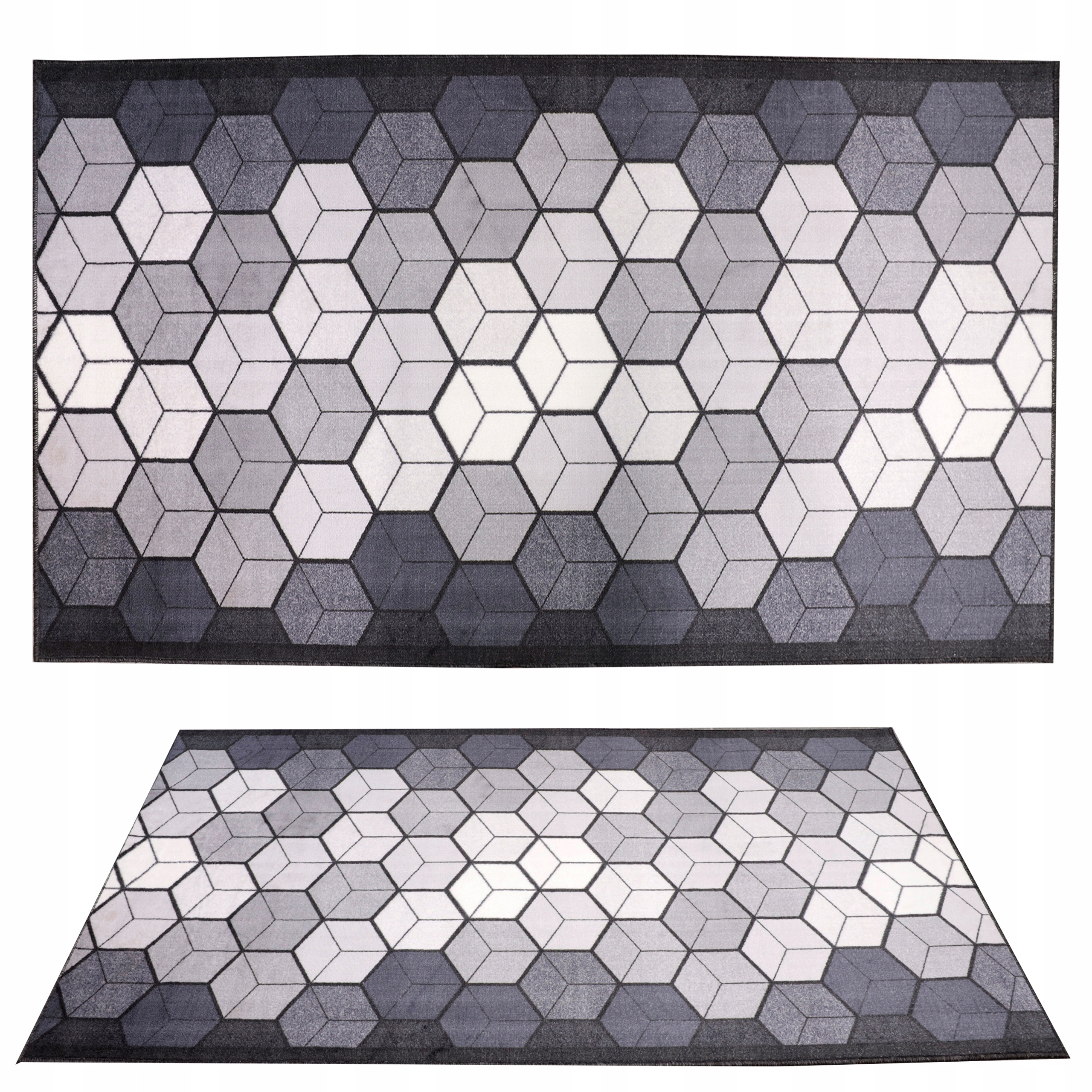 Koberec Vnitřní Běhoun Cubik Do Obývacího Pokoje 100X200 CM Geometrický Vzor