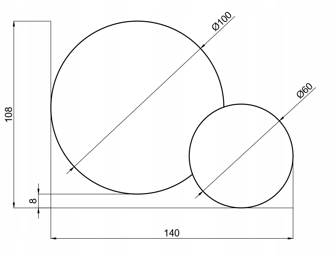 Kombinované dvojité okrúhle zrkadlo 60 cm a 100 cm Šírka 1400 mm